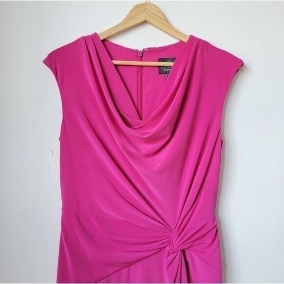 ADRIANNA PAPEL Side Ruched Detail Barbie Pink Color Shift Dress Size 2 - Picture 3 of 11